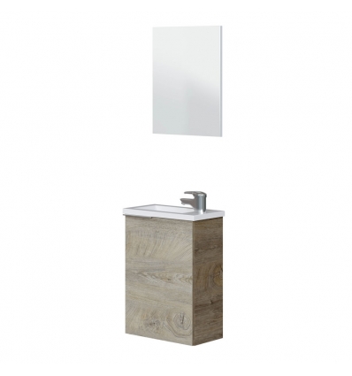 MUEBLE DE BAÑO CON ESPEJO Y LAVABO OAK